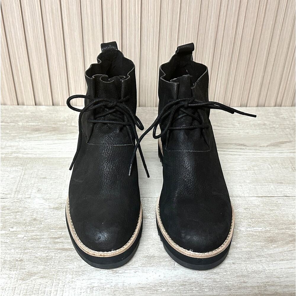 EILEEN FISHER Capa Wedge Chukka Boot In Black Sz 8 Brand New - Picture 2 of 14